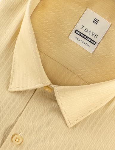 Plain formal shirts for man office wear, Premium mens shirts branded stylish new, regular fit shirt for men full sleeve, Light Yellow shirt for man cotton, Size 44 2XL XXL Official Solid Gents Self