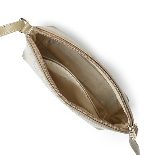 Fastrack City Beat Sling | Olive Faux-Leather Women’s Handbag | Adjustable Strap with Zipper Closure, Spacious Compartment & Stitch Detailing for Everyday Carry