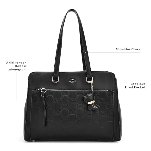 Akiki London Women's Ruskin Laptop Tote Handbag | Upto 15 Inch Laptop | Tote Bag for Work | Ladies Purse | Stylish Shoulder Bag | Gift for Women