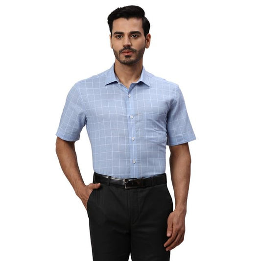 Park Avenue Regular Fit Blue Formal Shirt for Men