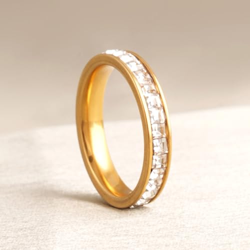 PALMONAS Stones Band Ring for Women (Size-7) - Waterproof & Anti-Tarnish