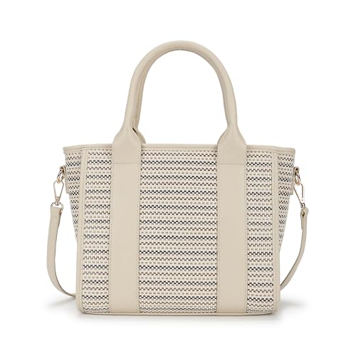 Fastrack Textured Weave Satchel | Faux Leather Satchel Bag for Women | Dual Carry Handbag with Top Handles & Detachable Adjustable Strap | Zipper Closure