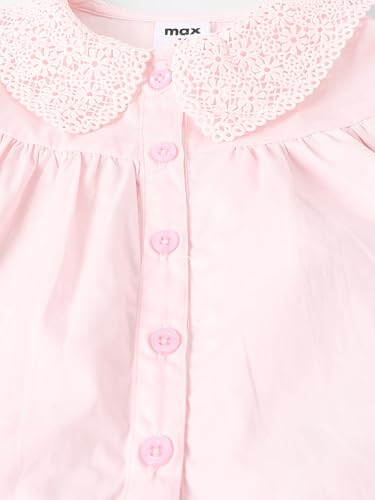 Max Girls Crochet Embroidered Top (Pink_3-4 Y)