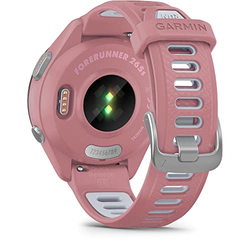 Garmin Forerunner 265S Advanced Multisport Touchscreen Smartwatch, Pink | Heart Rate Monitor, Training Stats, Daily Suggested Workouts, Up to 15 Day Battery Life with Signature Series Charging Bundle