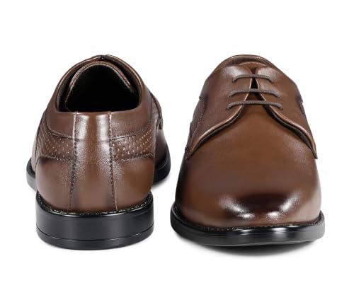 LOUIS STITCH Men’s Russet Tan Formal Lace-Up Derby Shoes | Formal Lace-Up Shoes for Men | Business & Occasion Wear | LSVSPL-1-TN |UK-8