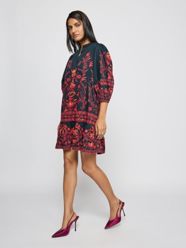 Label RITU KUMAR Dark Green Marlette Short Dress