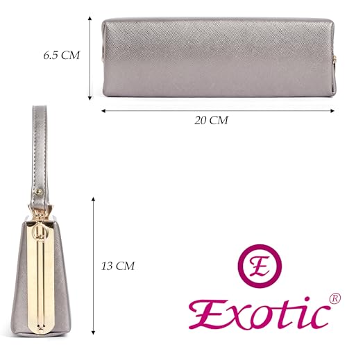 EXOTIC Premium® Bridal Clutch Luxurious Box-Style Gold Frame Desing (PURPLE)