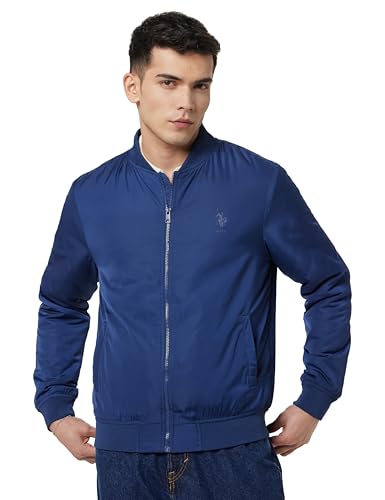 U.S. Polo Assn. Denim Co. Men Polyester Standard Length A-Line Coat (UDJCK1363_Blue, Medium
