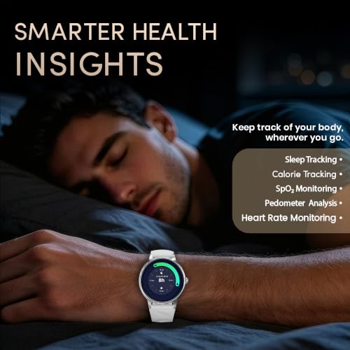 GameSir Active Rush Smart Watch for Men & Women, 1.27" Full Touch Display, Bluetooth Calling, Fitness Tracking, Message Notifications, Android & iOS Compaatible - (Silver)