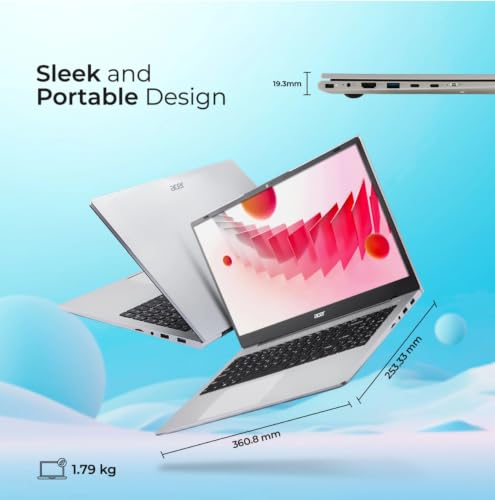 Acer Aspire 3 Laptop A325-42 | 15.6" (39.6 cm) FHD IPS Display | AMD Ryzen 3 5300U | 8GB DDR4 RAM | 256GB NVMe SSD | Windows 11 Home | AMD Radeon Graphics | Wi-Fi 6 | Steel Gray | 1.78 Kg