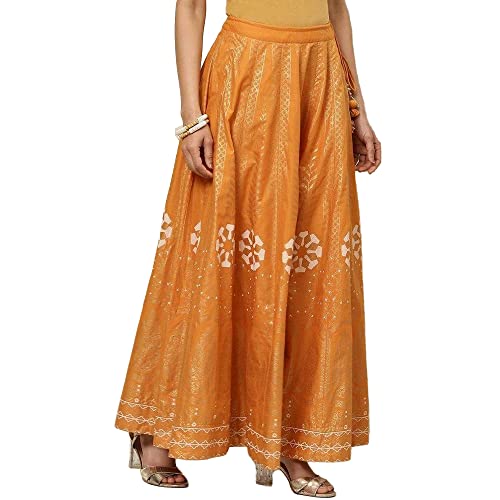 BIBA Women Printed Flared Mix and Match(TARANG18092_Mustard_M)