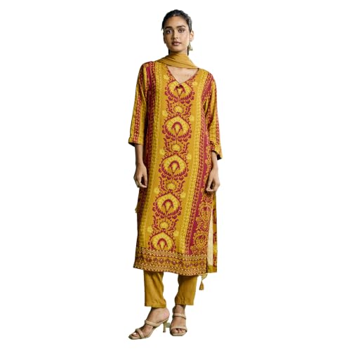 Aarke Ritu Kumar Mustard Mehak Kurta With Pant And Dupatta