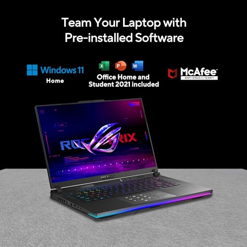 ASUS ROG Strix Scar 16 (2024), Intel Core i9 14900HX 14th Gen, 16"(40.64cm) 2.5K QHD+240Hz, Gaming Laptop (32GB DDR5/2TB SSD/12GB RTX 4080/Win11/Per-Key RGB/90WHr/Black/2.65Kg),G634JZR-CM932WS