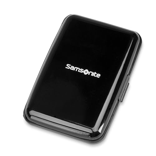 Samsonite® Aluminum RFID Wallet, Black, Black, Modern