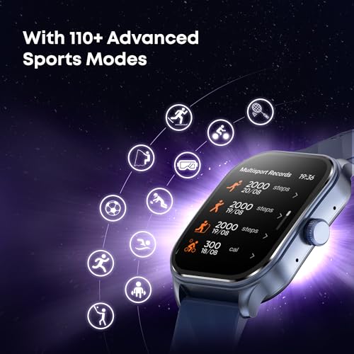 Fastrack Limitless FS2 Pro 1.96" AMOLED Smart Watch with BT Calling, AI Voice Assistant, 100+ Sports Modes, 5-Day Battery, Fast Charge, Health Tracking, – Smartwatch for Men & Women (Teal)