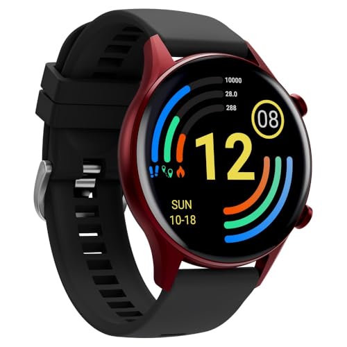 Titan Smart Pro Smartwatch with AMOLED Display,GPS,Temperature,Stress & Sleep Monitor,Multisport Tracker, SpO2,Women Health Monitor,5 ATM Water Resistance & Upto 14 Days Battery Life - 90149AP04(Red)