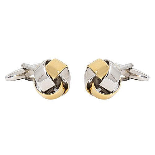 TRIPIN Cufflinks for Men Silver Golden Colour Knot for Office Corporate Party French Cuff Shirts Shirt Suit Blazer in A Gift Box TSBBPGOLDSIL234