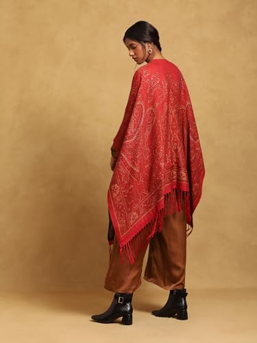 Ritu Kumar Red Wool Shrug