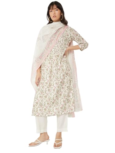 Max Women Floral Print A-line Kurta Set (Brown_M)