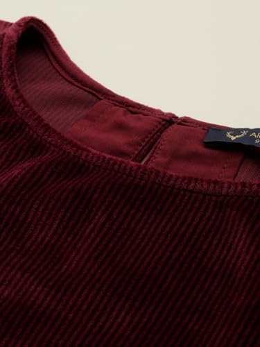 Girls Maroon Solid Casual Top