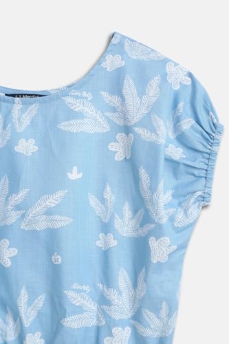 Allen Solly Girls Light Blue Print Casual Top