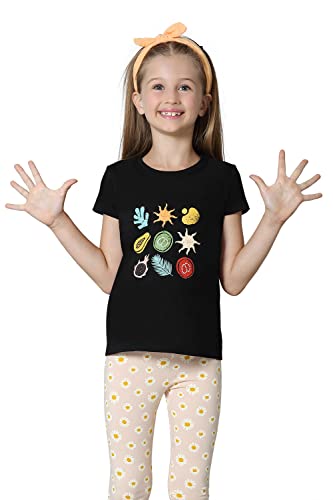 Van Heusen Girls T-Shirt - 100% Cotton - Ultra Soft, Round Neck, Short Sleeve_56405_Black_7-8 Years