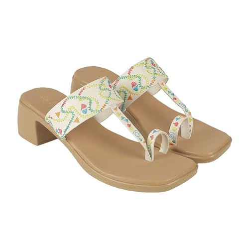 tresmode ATHI White Women's Dress Block Heel Sandals in Size 6 UK / 39 EU