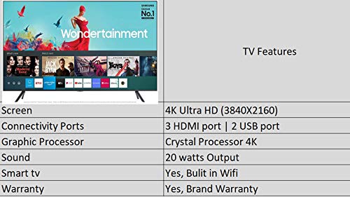 Samsung 138 cm (55 inches) Wondertainment Series 4K Ultra HD LED Smart TV UA55TUE60FKLXL (Titan Gray)