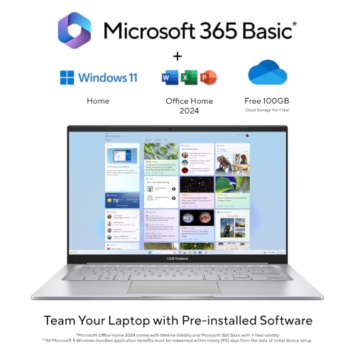 ASUS Vivobook 14 (2026),Intel Core 3 304,Intel iGPU,Fingerprint Reader,8GB DDR5,256GB SSD,FHD,14"(35.5 cm),Windows 11,M365 Basic(1Y),Office 2024,Cool Silver,1.4 Kg,X1404MA-EB320WS,AI Laptop