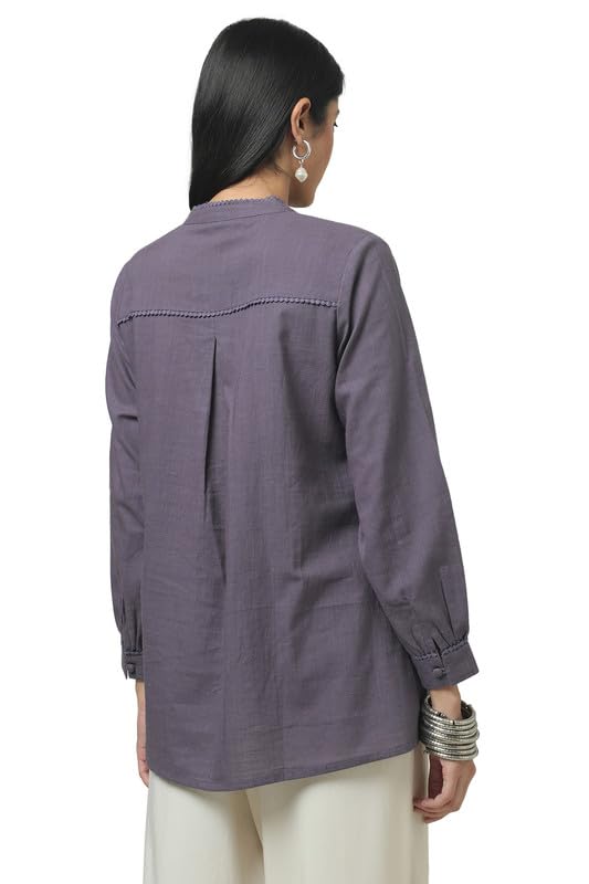 Soch Womens Purple Cotton Slub Solid Tunic
