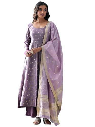 Libas Women's Silk Blend Kurta Set (400766_Mauve