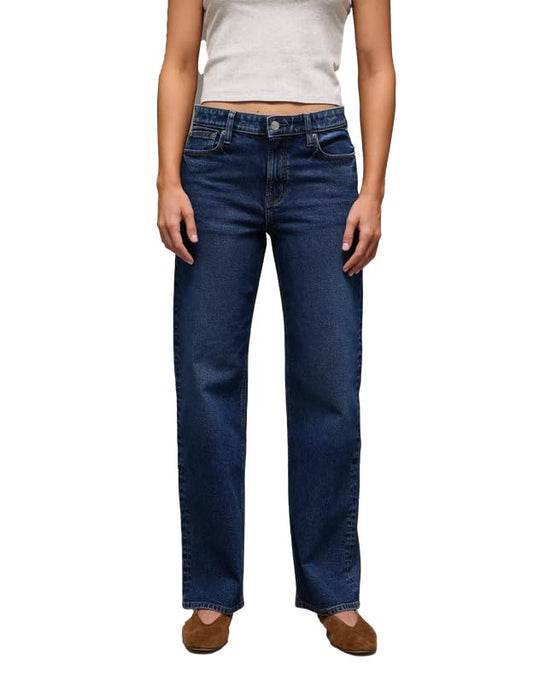 HIGHTEN Women’s Straight Fit Jeans High Rise Comfortable Stretch Denim Pants Blue 34