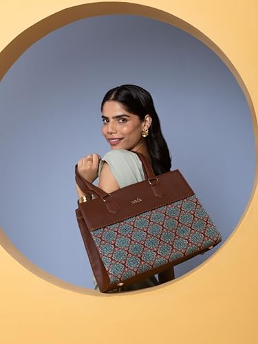 ZOUK Statement Business Bag | Stylish Handbag for Women Office Use | Tote Bags for Woman | Fits 14 Inch Laptop | Water-Resistant | Big Size | Aesthetic Purse | Kolkata Nouveau