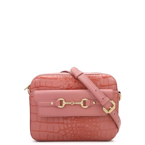 Da Milano Leather Sling Bag for Women - Rose Pink