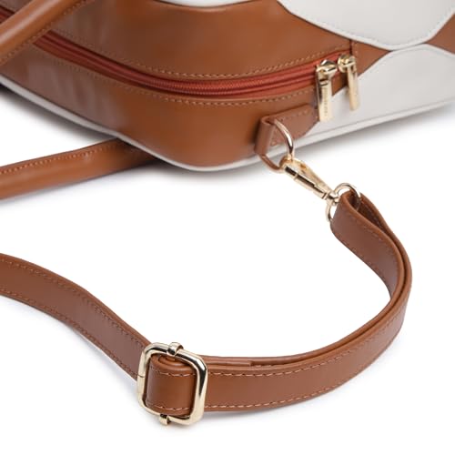 Fastrack Structured Satchel for Women | Stylish Satchel for Girls, Ladies, Women | Spacious Bag Made of Faux Leather (White)