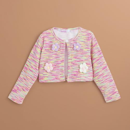 Hopscotch Girls Full Sleeves Pink Floral Applique Casual Dress (3-4 Years)