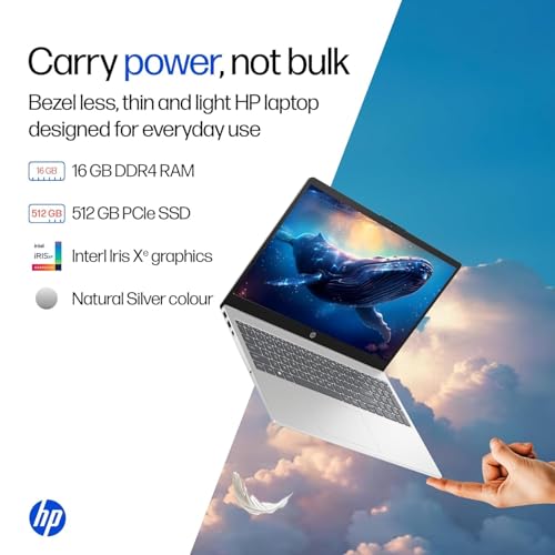 HP 15 Laptop | Intel Core i5-13420H,13th Gen |16GB RAM | 512GB SSD | Win 11 |M365 Basic(1yr)* Office24|Anti-Glare, Micro-Edge, 15.6''/39.6cm|Backlit KB|FHD Camera w/Shutter|1.65kg, Silver -FR0045TU