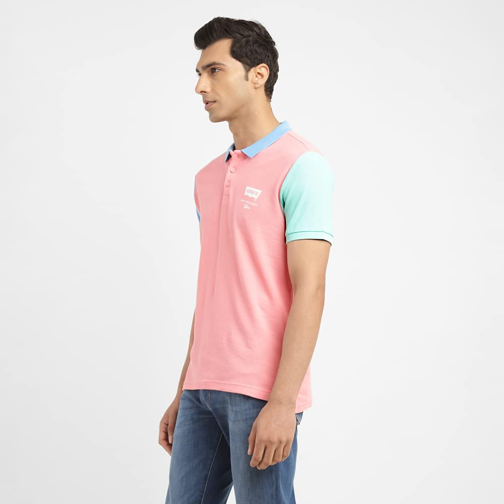 Levi's Men's Colorblock Regular Fit T-Shirt (A1383-0073_Quartz Pink S)