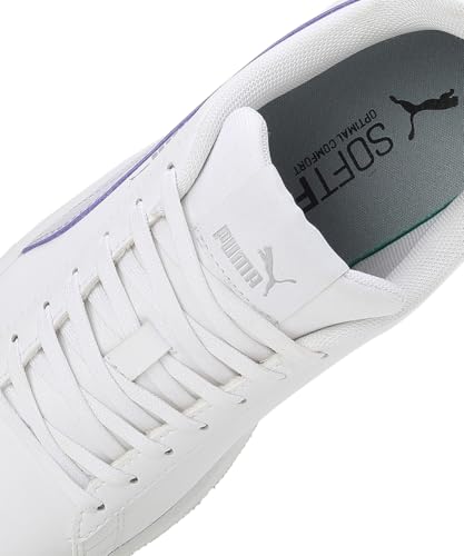 Puma Womens Smashic Wmn White-Spring Lavender-Matte Silver Sneaker - 6UK (39511101)