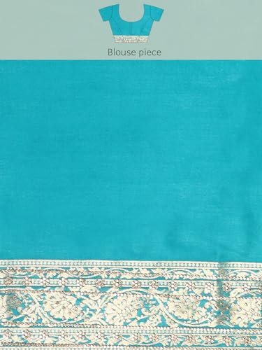 MOHEY Blue Art Silk Zari Weaved Saree for Women