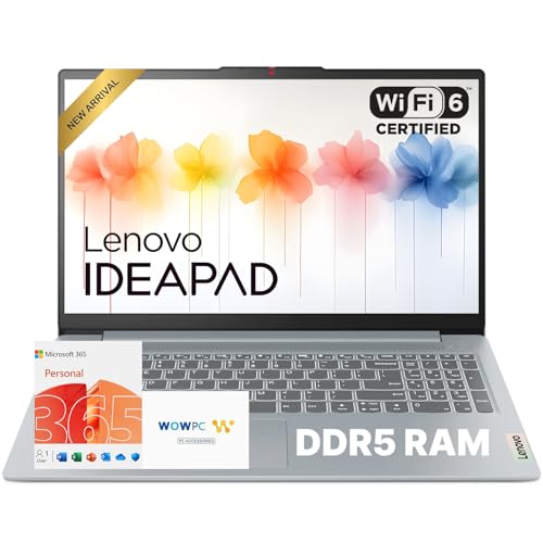 Lenovo IdeaPad Slim 3i • 15.6" FHD Laptop with Microsoft Office 365 • Intel 4 Cores • 128GB SSD • DDR5 • Quick Setup, Lightweight • Win 11