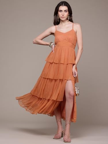 Label RITU KUMAR Rust Nylah Long Dress