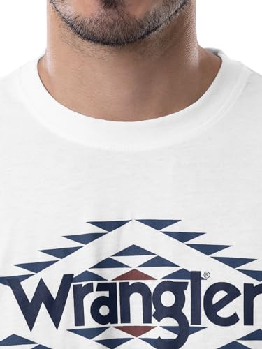 Wrangler Men's Jersey Top and Micro-sanded Pants Pajama Sleep Set, White/Blue, Large
