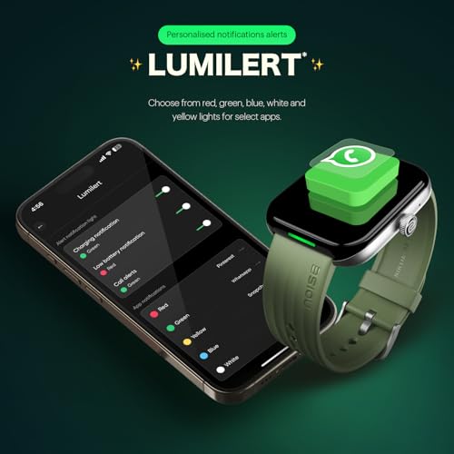 Noise Ultra 3 Luminary with India's 1st Ever Personalised Notification Alerts (Lumilert), 1.96" AMOLED Display, Premium Metallic Dial, Send Upto 5 Emojis (Lumiping), Health Suite (Silver Grey)