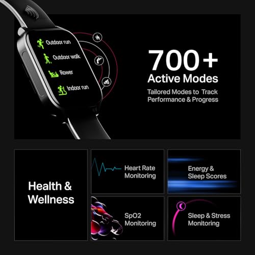 boAt Newly Launched Wave Fortune w/NFC Tap & Pay, 1.96" (4.9 cm) HD Display, Bluetooth Calling, AI Voice Assistant, Cloud & Custom Watch Faces Smart Watch for Men & Women(Active Black)