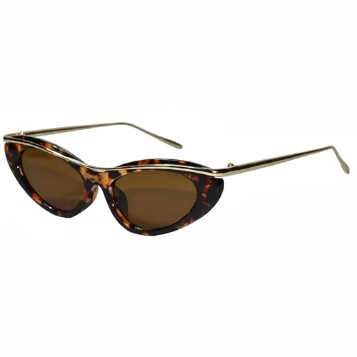 Luxury Trendy Cat Eye Sunglasses for Women | Stylish UV Protected Fashion Sunglasses | Lightweight Designer Shades for Driving, Travel, Beach & Outdoor Wear (DA brown)