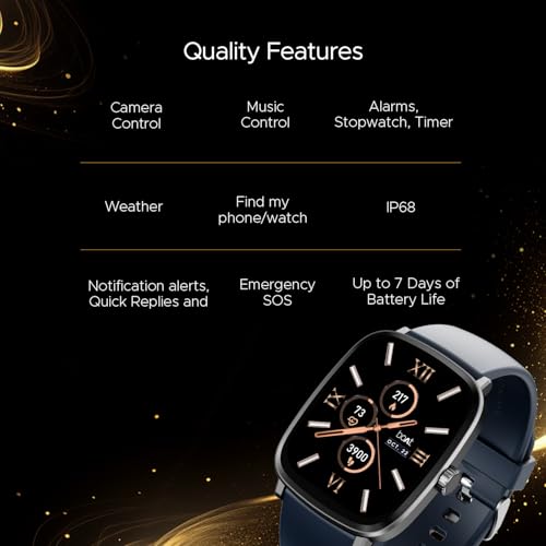 boAt Ultima Regal w/ 2.01”(5.10 cm) Crystal-Clear AMOLED Display, 1000 NITS Brightness,Premium Metal Body, Functional Crown, 100+ Sports Modes, Fitness Smart Watch for Men & Women (Sapphire Blue)