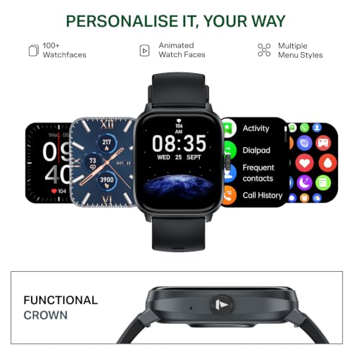 boAt Storm Blaze Smartwatch in Premium Metal Finish with Advanced BT Calling, Functional Crown, 1.83'' (4.64 cm) HD Display, IP68 Waterproof, HR, Sleep, Stress & SPO₂ Tracking, SOS (Active Black)