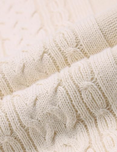 U.S. POLO ASSN. Women Cable Knit Turtle Neck Sweater (UWAW25SWE176_Off White_M)