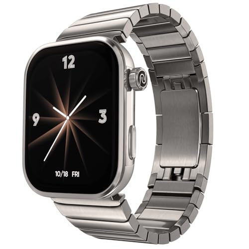 Noise Pro 6 Max Smart Watch:Intelligent AI, Endless AI Watch Faces, AI Companion, 1.96” AMOLED, Stainless Steel Build, Built-in GPS, 5 ATM, EN2 Processor, for iOS & Android(Pure Titanium)